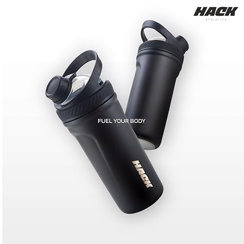 Image of Hack Athletics Premium Stainless Steel Insulated Shaker Bottles for Gym, Protein Shaker, Pre Workout Bottle, Water Bottle for Men and Women, BPA Free Material 100% Leakproof | 709ML (Green)