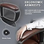 LEMBERI Office Desk Chair, Big and Tall High Back Managerial Executive Computer Chair, Ergonomic Height Adjustable PU Leather Chairs with Cushions Armrest for Long Time Sitting (Brown) - Image 4