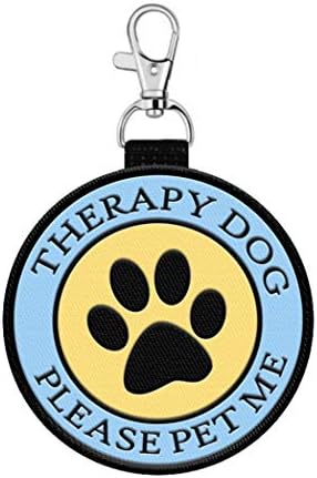 Therapy Dog Identification Patch Tag | Hangs from Therapy Dog Vest or Therapy Dog Leash | Double Sided