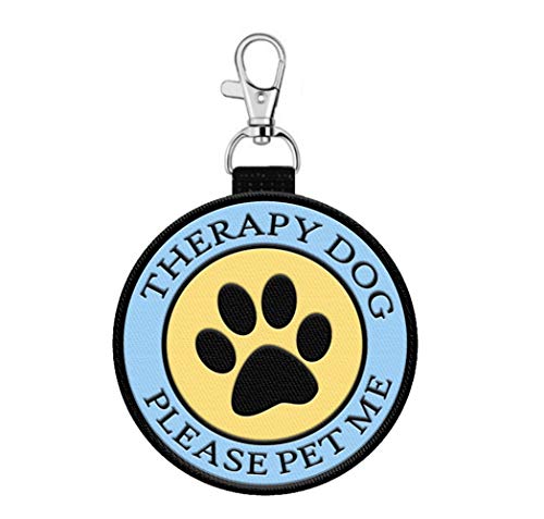 Therapy Dog Identification Patch Tag | Hangs From Therapy Dog Vest Or Therapy Dog Leash | Double Sided #TOP9