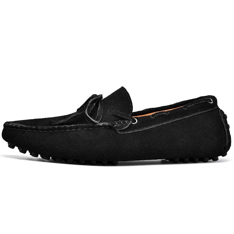 Men's Loafers Square Toe Nubuck Leather Moccasins Driving Loafers Anti-Slip Slip Resistant Flat Heel Prom Slip-ons2