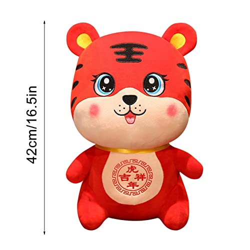 Decorações de Ano Novo Chinês 2022 Boneca Tigre da Sorte - Almofada de Pelúcia Mascote, Coleção de P
