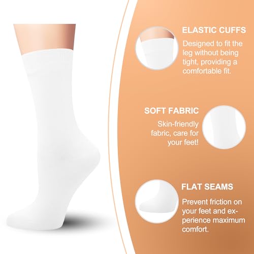 Womens Rayon Viscose Bamboo Casual Socks Solid Color Crew Socks Dress Breathable Soft Gift 4 Pairs2