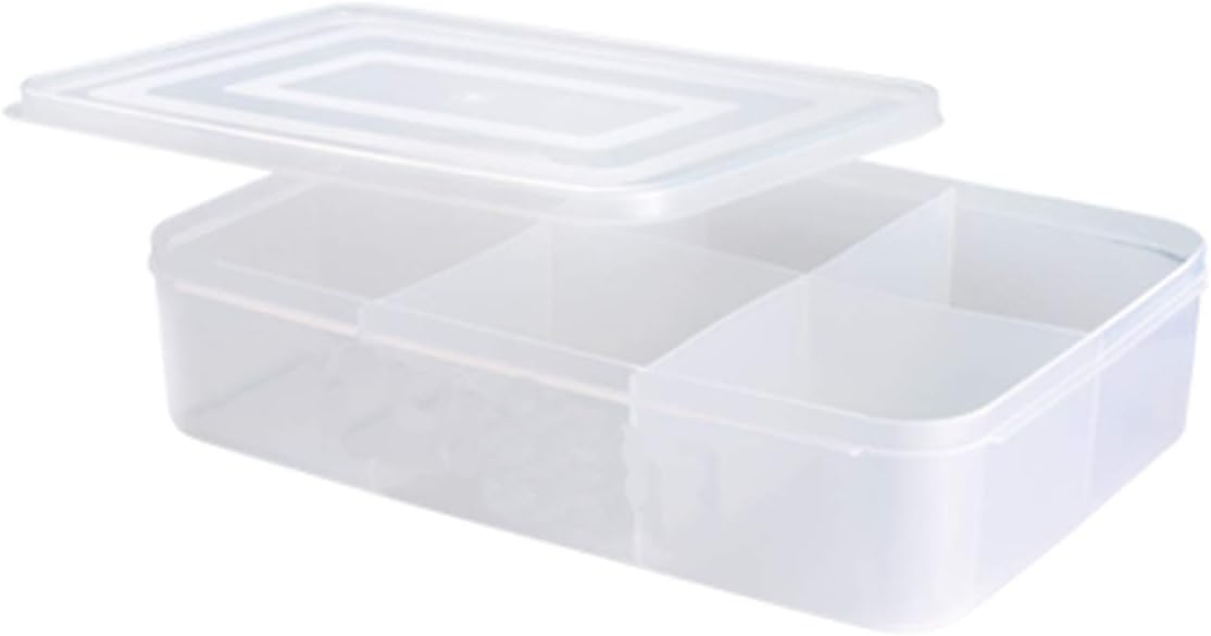 Crispy Deals Plastic 6 Compartment Compact Multipurpose Storage Box for Storing Various Items(Transparent, 27x17x6cm)