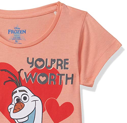 Image of Disney Frozen Girl's Solid Regular Fit T-Shirt