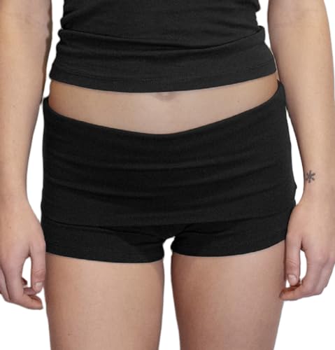 Image of Women Low Waist Lounge Shorts Fold Over Skinny Pajamas Shorts Summer Casual Pj Bottom Sleep Shorts