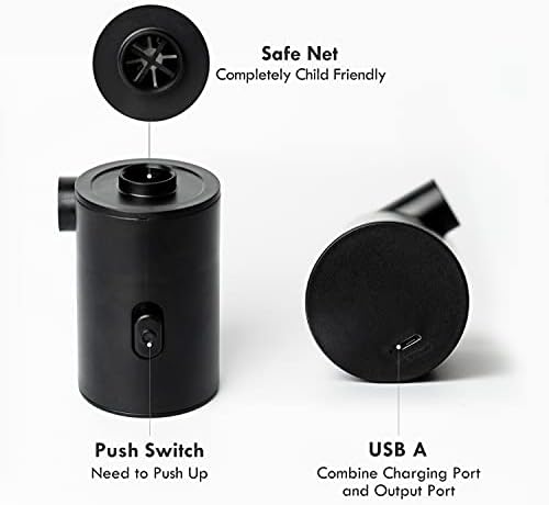 FLEXTAILGEAR MAX PUMP 2020 Portable Air Pump with 3600mAH Battery USB Rechargeable Air Pump-Quick Inflate Deflate for Air Mattress, Pool Toys, etc
