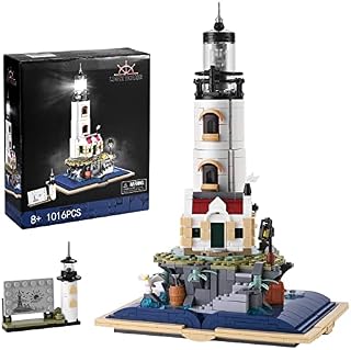 IKUPER Ideas Lighthouse Building Kit with Glowing Rotating Light, Collectible Display Model Set, Creative Home Décor Accessory for Adults, STEM Projects for Kids Boys Girls Ages 8-12 + (1016PCS)
