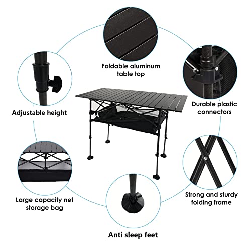 LEADALLWAY Mesa de Camping Ajustable de Aluminio 47" L x 22" W miniatura 6