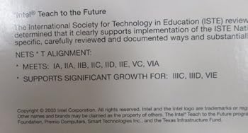 Paperback Intel TEach to the Future with Support from Microsoft Pre Service Teacher Edition Book