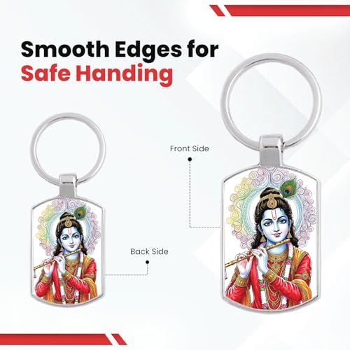 Image of Stylish Metal Keychains with Permanent Glossy Print - Inspirational Quotes & Spiritual Designs - Perfect Key chains for loved ones, Personal Use, Gifts & Return Gifts