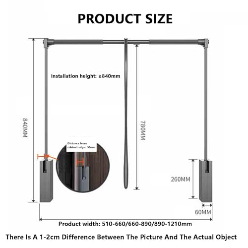 Tringle de penderie rabattable pour optimiser un grand dressing