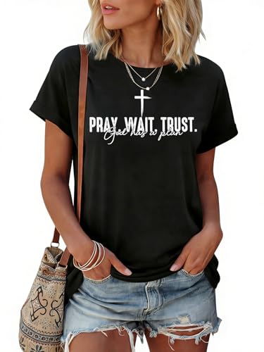 Christian Shirts for Women Faith T Shirts Jesus Religious Graphic Tees Cross Pray Bible Verse Inspirational Tops