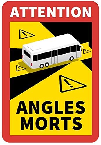 Pack of 12 Attention Angles Morts Magnetic Signs 25 x 17 cm Magnet for Bus and Caravan Warning Sign Sign France with UV Protection - Image 4