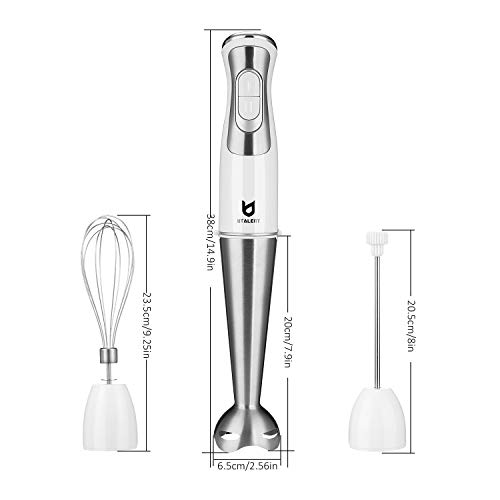 Immersion Hand Blender, Utalent 3-In-1 8-Speed Stick Blender With Milk Frother, Egg Whisk For Smoothies, Coffee Milk Foam, Puree Baby Food, Sauces And Soups - White #TOP5