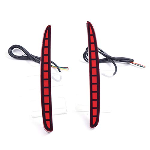 2 Peças Refletor Seqüencial De Carro Led Luz De Freio Traseira Pára Choques Lâmpada De Neblina Para