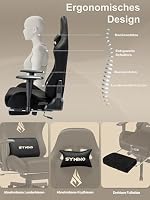 Symino Gaming Stuhl, Atmungsaktiver Bürostuhl aus Wildlederimitat Stoff – Ansicht 5