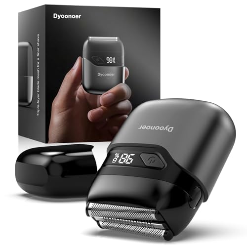 Maquinilla de afeitar eléctrica para hombre con indicador LED, afeitadora de láminas para hombre, IPX7, afeitadora en seco en húmedo con 3 cuchillas flexibles, estación de carga USB C para barba y