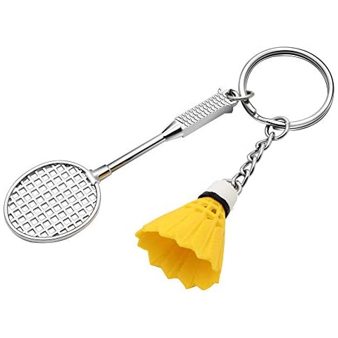 KENYG 6 Kinds 3D Simulation Badminton's Keyring Key Chain Bag Accessories Sport Fans Jewellery Cover