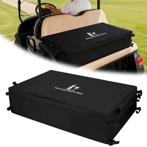 Valveric Torba do przechowywania wózków golfowych, akcesoria do wózków golfowych, kompatybilna z Yamaha, Club Car i EZGO, skrzynia bagażowa z mocnymi klamrami i regulowanymi paskami, do 2 + 2 osób