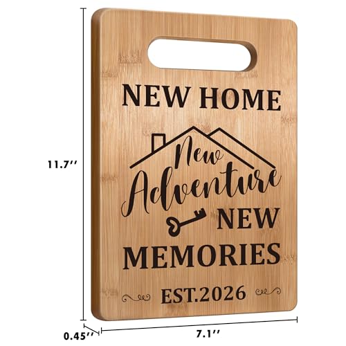 Image of Housewarming Gift for New House Homeowner, House Warming Gifts New Home 2026 Cutting Board Gift, First Home Gift for Neighbor, Realtor Closing Gifts for Home Buyers New Home New Adventure New Memories
