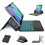 MePadKey Magic Touchpad Keyboard Case for iPad mini 7 (2024)/Mini 6 (2021) 8.3 inch, Slim Magnetic Folio with Type-C 7Colors Backlit TrackPad Keyboard fit iPad mini 7th (A17 Pro)/6th Generation Black