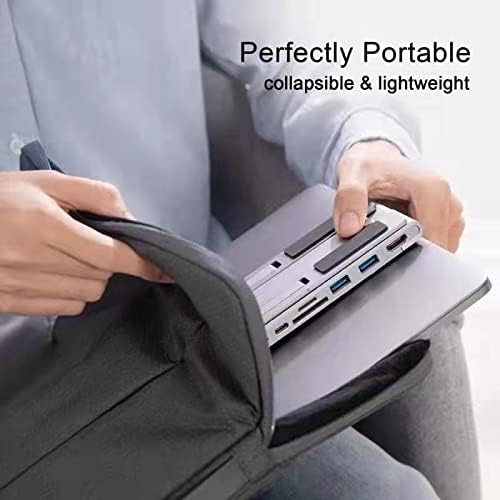 HyperDrive 7 in 1 USB C Hub Laptop Stand - HDMI 4K30Hz, USB-C 100W PD, USB-A 5Gbps, SD/MicroSD, Compatible with MacBook/iPad/Windows/Chrome - 10”-17” Laptop Docking Station Stand