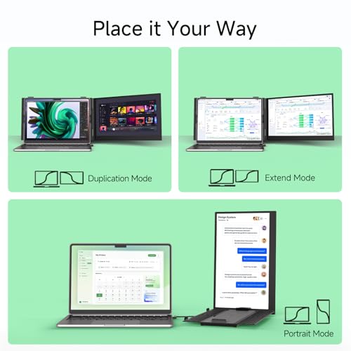 Image of Laptop Screen Extender - 14 inch Ultra Thin and Light Travel Monitor for Laptop FHD 1080P Portable Second Monitor IPS Screen Display Plug & Play for Mac Windows Android iOS