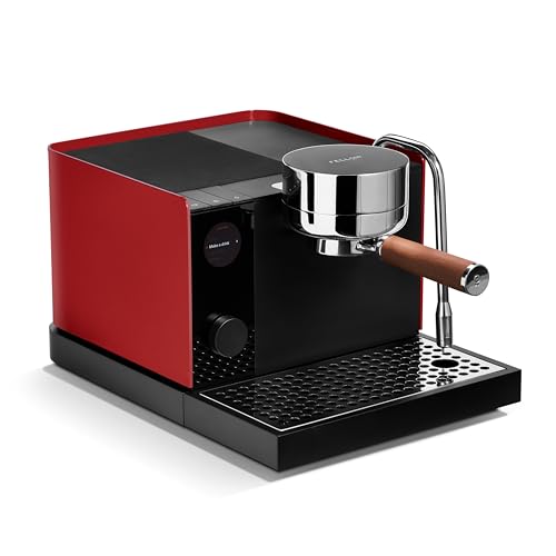 Fellow Espresso Series 1 – Home Espresso Machine – 2 Minute Heat Up, Precise Temperature Control, Pressure Profiling, Built-In Guidance, Assisted Milk Steaming, Cherry Red with Walnut