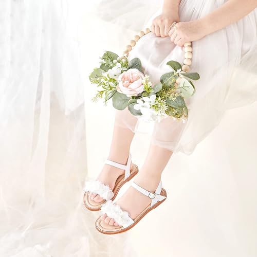 Image of Felix & Flora Toddler Girl Sandals - Little Girl Easter Dress Shoes Lightweight Open Toe Beach Holiday Flats