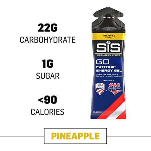SCIENCE IN SPORT Isotonic Energy Gels, 22g Fast Acting Carbohydrates, Performance & Endurance Sport Nutrition for Athletes, Energy Gels for Running, Cycling, Triathlon, Pineapple - 2 oz - 30 Pack