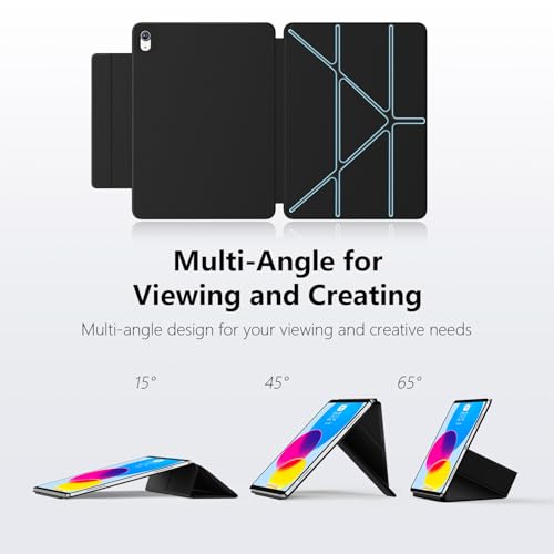 Image of for iPad (A16) 11th Generation Case 11 Inch 2025, iPad 10th Gen Case 10.9 Inch 2022, Convenient Magnetic Attachment, Two-Way Trifold Stand, Slim Tablet Cover Protection, Auto Sleep /Wake