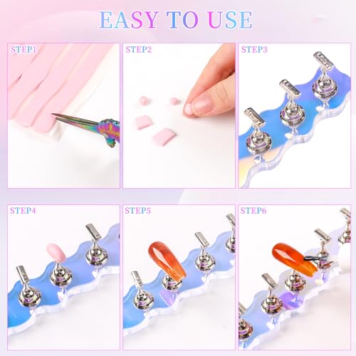 Support à ongles Aurora présentoir nail art et mastic adhésif capsules - 7