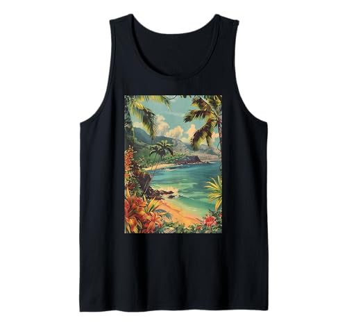 Vintage Hawaii Travel Theme Art Estética Retro Camiseta sin Mangas
