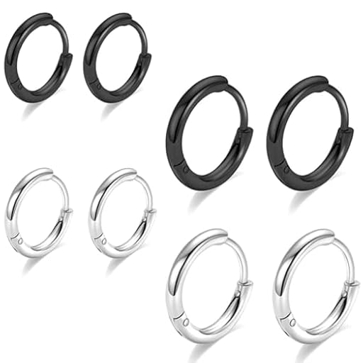 COYUN 4 Pares Pendientes de Aro Titanio y Acero Inoxidable, Hipoalergénicos, 8/14mm, Versátiles para Mujeres, Hombres, Niñas y Adolescentes | Ya disponible en tu tienda friki favorita! En mundofriki.es! COYUN 4 Pares Pendientes de Aro Titanio y Acero Inoxidable, Hipoalergénicos, 8/14mm, Versátiles para Mujeres, Hombres, Niñas y Adolescentes | Ya disponible en tu tienda friki favorita! En mundofriki.es!
