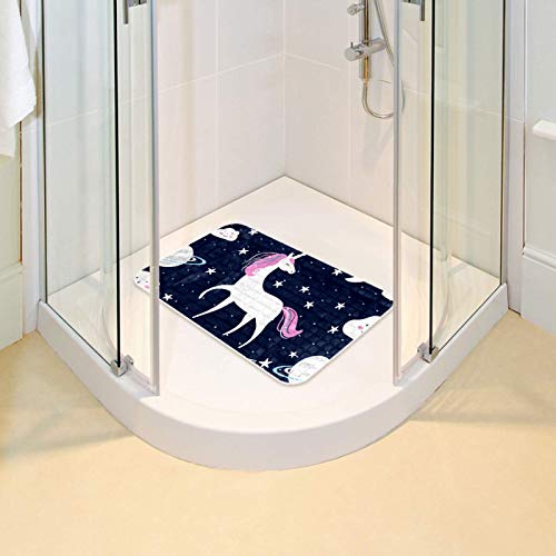 Alfombrilla de baño de PVC ecológica Bennigiry 37,5x68,5 cm de unicornio 7
