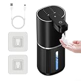 Dispenser automatico di sapone, dispenser elettrico ricaricabile tramite USB, con batteria da 1200 mAh, impermeabile IPX5, 4 livelli regolabili, 380 ml, touchless, per cucina, bagno, ufficio, hotel