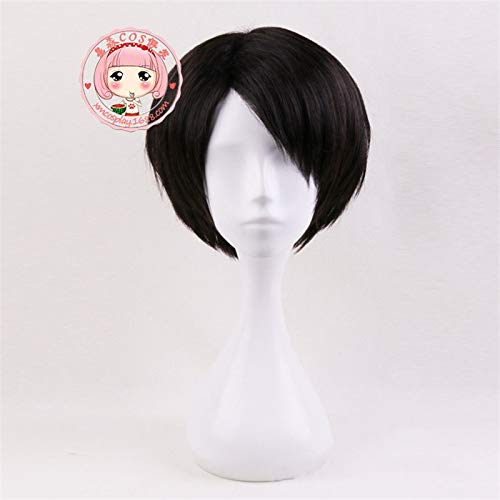 Attack On Titan Levi Ackerman Rivaille Black Brown Short Wig Cosplay Costume Heat Resistant Synthetic Hair Halloween Party Wigs MZ-407