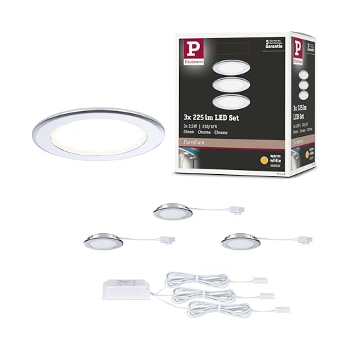 Kit encastrable LED meuble Paulmann 93118 chrome fin et durable