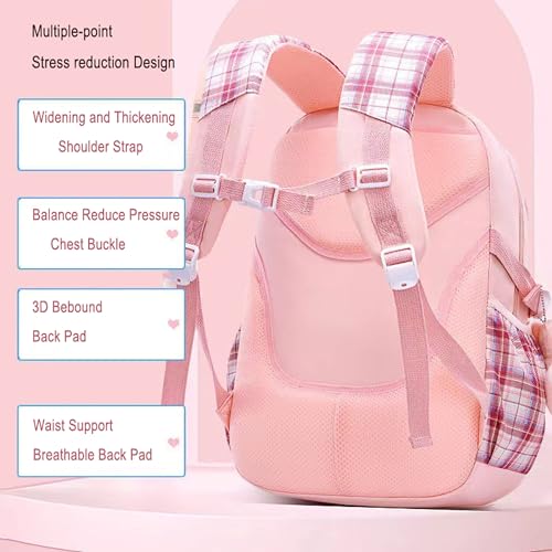Women Bow Backpack with Cute Pendant 15.6 Inch Laptop Bag Large Travel Lightweight Breathable Fashionable Daypack Black4
