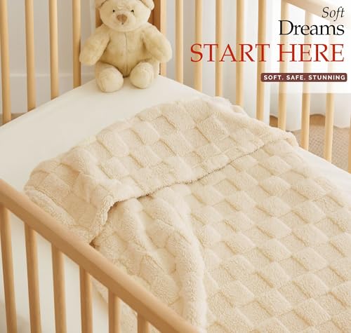 Image of VAS COLLECTIONS Coral Flannel Baby Blanket | Ultra Soft & Fluffy AC Blanket | 300 GSM, 800 g Lightweight All-Season Wrapping Sheet for Newborns (Beige, 130x105 cm, 3-24 Months) (Coral Beige)