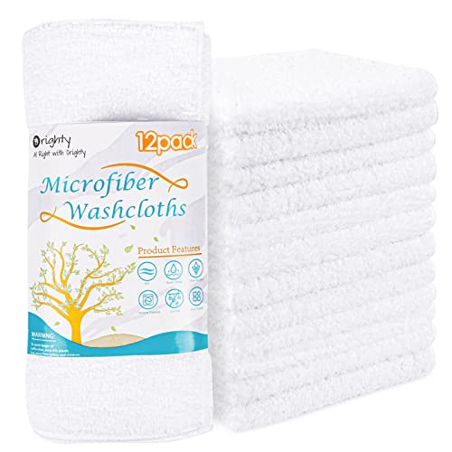 Orighty Microfiber Washcloths Towel Set 12 Pack, Highly Absorbent And Soft Feel Fingertip Towels, Multi-Purpose Wash Cloths For Bathroom, Hotel, Spa, And Gym, 12X12 Inch #TOP19