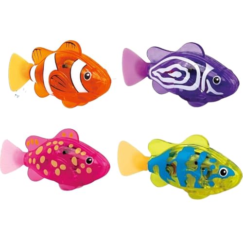 4PCS Water-Activated Glowing Robot Fish – Interactive Swimming Robotic Fish
