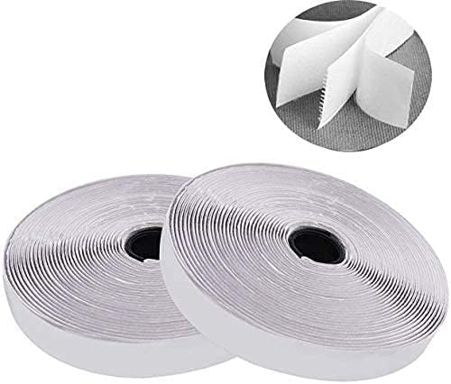 IHKFILAN Hook and Loop tape, self-adhesive, extra strong, Hook and Loop adhesive pads for walls, floors, doors, glass (black, 25 mm, 5 metres)