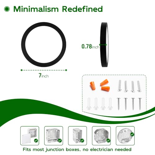 Image of hykolity 7 Inch Selectable CCT LED Round Flat Panel Light,1500LM