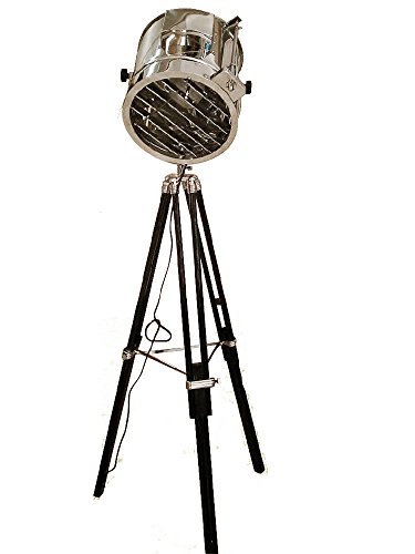 British Royal Master Searchlight Wood Tripod Floor Lamp #TOP21
