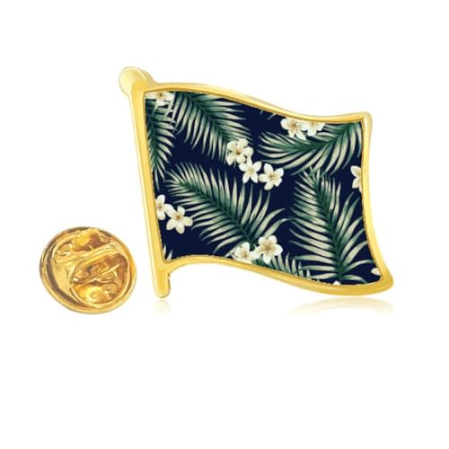 Pin's en métal doré feuille tropicale blanche broche accessoire sac