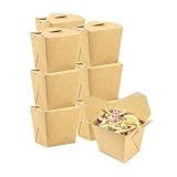 Restaurantware Chinese Take Out Boxes 200 Pack of 16 oz Grease-resistant Party Take Out Food Containers Disposable Stackable Asian Square Kraft Paper To Go Boxes For Restaurants