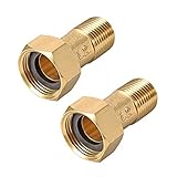 uxcell Brass Pipe Fitting, Hex Nipple, G1/2 Male x G3/4 Female Threaded Connector Water Meter Coupling 53mm Length 2Pcs