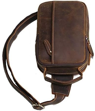 Hebetag Vintage Leather Sling Bag Handbag for Men Women Outdoor Travel Hiking Camping Shoulder Backpack - Image 3